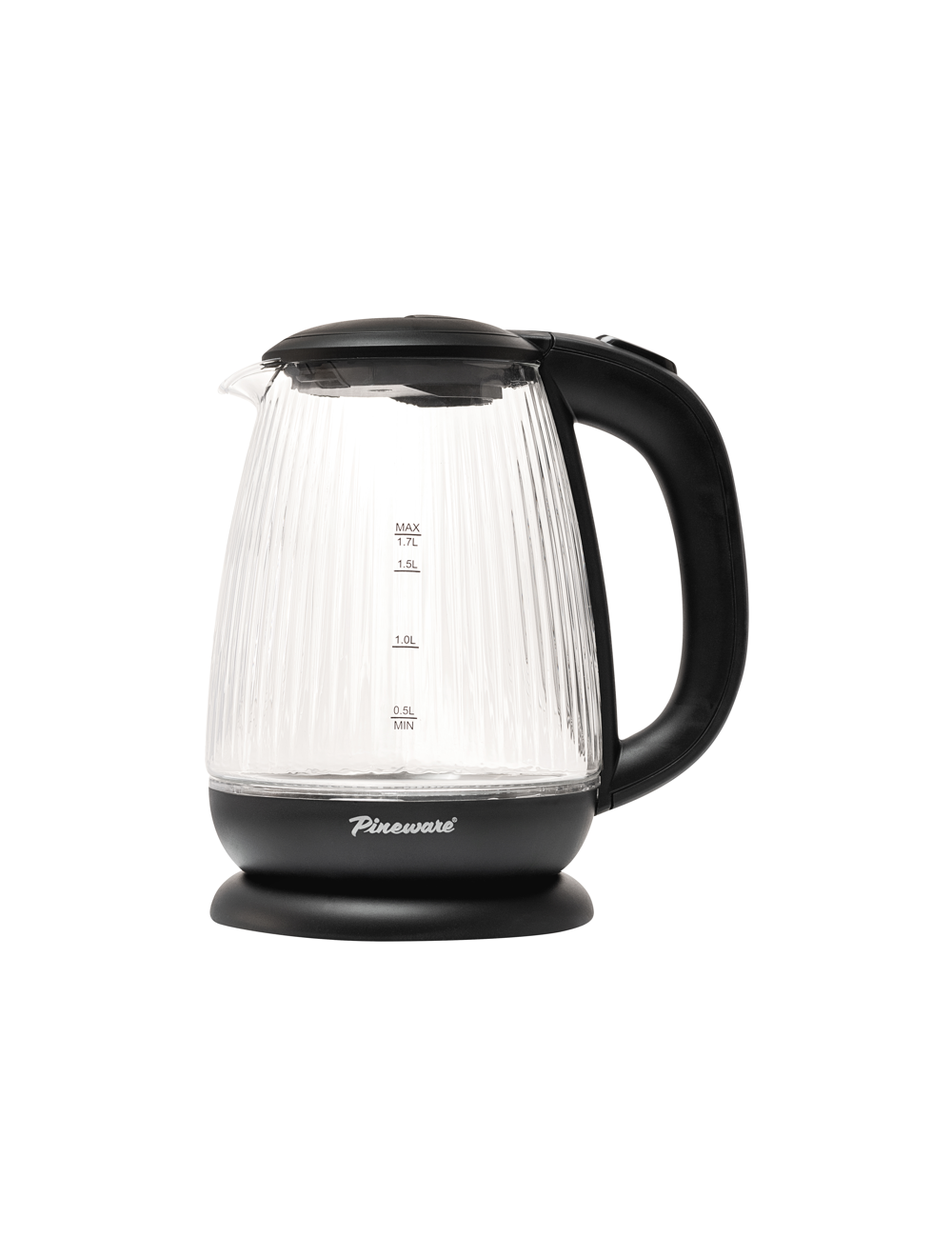 PRGK360 Pineware 1.7L Ribbed Glass Kettle